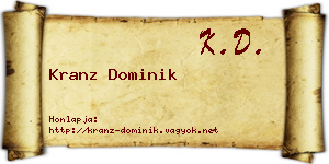 Kranz Dominik névjegykártya